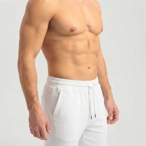 <b>Men's</b> <b>White</b> Sweatpants Elastic Waist Drawstring Side Pockets Lightweight Casual Jogger <b>Pants</b> Spring Breathable Knitted Fabric - Product Image 6