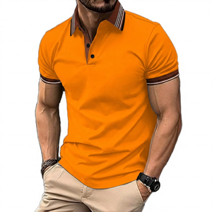 Chemise Homme Blanche en Polyester Imprimée à Manches Courtes, Couleur Unie, Décontractée, Respirante, Coupe Droite avec Col et Poignets Rayés - Product Image 4
