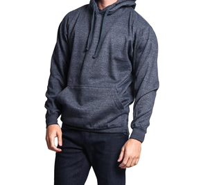 Sweat-shirt à capuche pour homme, couleur unie, en molleton français, tricoté, décontracté, pour l'automne, gris foncé, respirant, broderie personnalisée. - Product Image 4