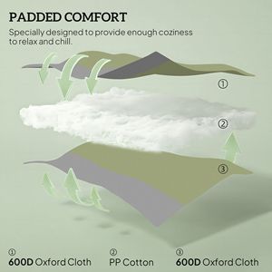 Verde scuro pieghevole all'aperto sedia a dondolo Set di 2 400 libbre. Ampio sedile imbottito con schienale alto - Product Image 6