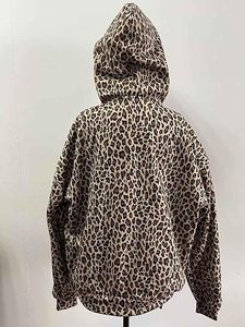 Women's Oversized <b>Leopard</b> <b>Print</b> <b>Hoodie</b> Full Sleeve Drop-Shoulder Fleece Sweatshirt Autumn Wear Breathable Knitted Style - Product Image 2