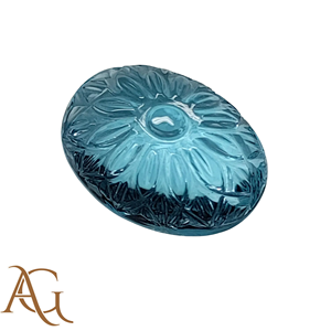 Topacio Azul Suizo Natural Tallado en Intaglio, Gema Suelta, Precio Mayorista de Fabricante para Fabricación de Joyas, Calibrado - Product Image 5