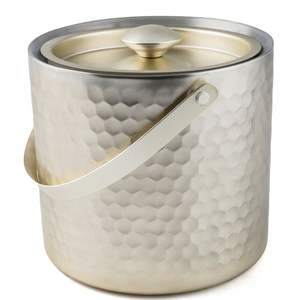 Cubo de hielo de metal pulido de primera calidad para enfriar champán, vino y cerveza con un diseño elegante, ideal para hoteles, bodas, fiestas y catering. - Product Image 1