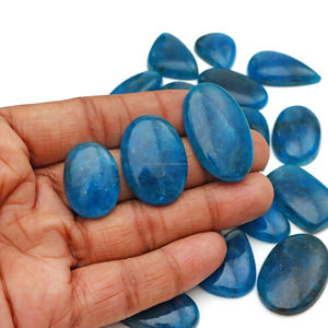 Apatita Azul Natural, Cabujones Planos, Cristal Curativo, Piedra Preciosa Suelta, Joyería de Plata Personalizada - Product Image 1
