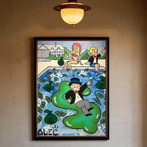Impresión de Arte Pop de <span class=keywords><strong>Alec</strong></span> Monopoly, Mr. Monopoly Richie Rich - Cuadro Decorativo con Estampado Naranja para Pared, Decoración del Hogar - Product Image 3