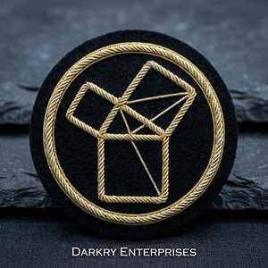 Écusson personnalisé en fil de métal brodé à la main Pythagore Maçonnique, noir, or, argent, accessoires de régalia, badge de loge personnalisé - Product Image 1