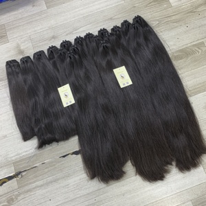 Extensions de cheveux humains vierges vietnamiens de qualité supérieure, couleur noire naturelle, double trame, tissage à la machine, provenant de l'usine - Product Image 2