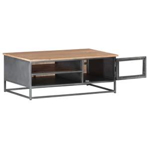Table basse en bois d'acacia massif gris 35.4 po x 19.7 po x 13.8 po - Product Image 3