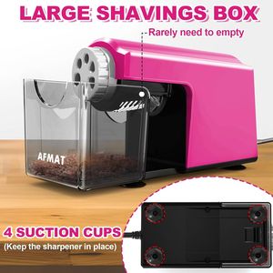 Temperino Elettrico a 6 Fori per Uso Intensivo, con Funzione Auto-Stop, per Matite da 6-11mm, Alimentazione a Corrente - Product Image 2