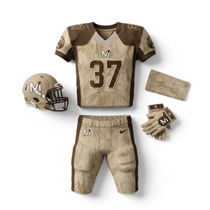 ชุดยูนิฟอร์มอเมริกันฟุตบอลประสิทธิภาพสูง แบบสั่งทำพิเศษ ชุดเสื้อและกางเกงแบบซับลิเมชั่น ป้องกันการเป็นขุย ระบายอากาศได้ดี ชุดสำหรับมืออาชีพ - Product Image 1