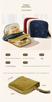Sac de rangement portable pour bijoux de voyage, accessoires, bracelets, joncs en jade, colliers et bagues, avec fermeture éclair et pompon