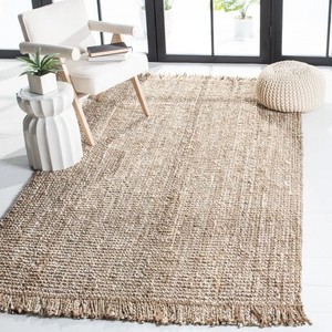 Tapis Bohème Rectangulaire en Jute Naturelle, Tissage Plat, Couleur Unie, Écologique, Décoration de Salon, Nettoyage Facile, Poil Fin - Product Image 1