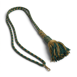 Cordón de cuello ceremonial para clérigos, tejido a mano, con cruz pectoral de alambre metálico verde Bishop y borlas, al por mayor - Product Image 3
