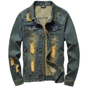 Chaqueta para hombre, nueva chaqueta vaquera informal para hombre, chaqueta de otoño, abrigo vaquero con botones, chaqueta vaquera extragrande para hombre OEM - Product Image 3