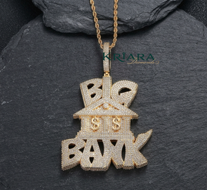 Colgante de Moissanita Chapado en Plata 925 y Oro 18k con Letra Temática, Estilo Hiphop, Joyería para Uso Diario Masculino - Product Image 2