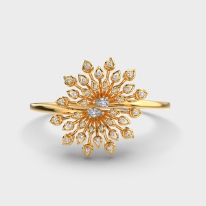IGI Certified Lab Grown Round & Pear Diamond Radiant Bloom Statement Bracelet in 14K Yellow / White / Rose <b>Gold</b> - Product Image 1