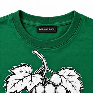 Camiseta de Manga Corta para Hombre, Cuello Redondo, Verde, 100% Algodón, Ecológica, Corte Holgado, Tela Oxford, Informal - Product Image 5