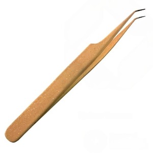 Pinzas Profesionales de Acero Inoxidable para Cejas con Punta Curva y Extensión Puntiaguda, Duraderas y Ligeras para Uso Estético - Product Image 2