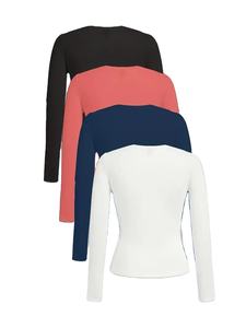 Camiseta larga de algodón con estampado de bambú para mujer, blusa femenina de verano con estampado de bambú, color rosa orgánico, con logotipo personalizado - Product Image 4