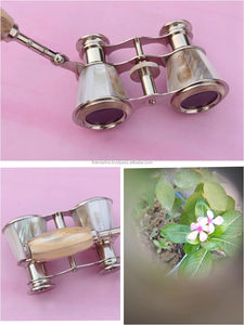 Prismáticos de nácar de 2,5 pulgadas con asa Binocular de bolsillo de latón macizo de capitán para niños y adultos. - Product Image 3