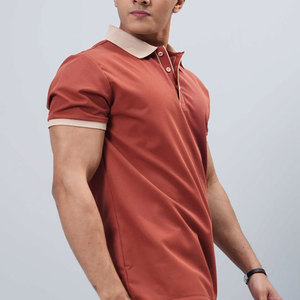 2026 Slim Fit 1/4 Zip Up Collar Style Polo Material Breathable High Quality Custom Design Fashionable <b>Plain</b> Men's Polo Shirts - Product Image 2