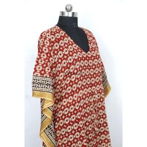 ชุดเดรสผ้าฝ้ายทอมือสไตล์อินเดีย ลายดอกไม้ พิมพ์ลาย  ความยาวระดับเข่า  ทรงลำลอง  ฟรีไซส์  เอวธรรมชาติ  เป็นมิตรต่อสิ่งแวดล้อม - Product Image 4