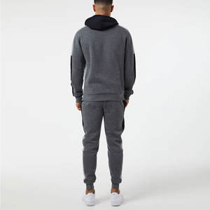 Ensemble de survêtement deux pièces pour homme, de qualité supérieure, écologique, décontracté, uni, pour l'hiver, avec capuche, manches longues, options personnalisables - Product Image 2