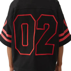 Camiseta de fútbol americano roja y negra de moda 2026, estampado serigráfico, ropa deportiva, fabricante de pedidos al por mayor con etiqueta privada OEM personalizada - Product Image 6