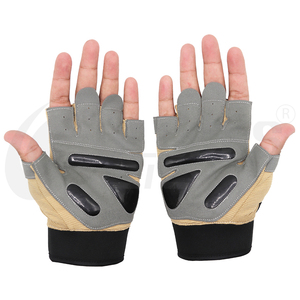 Guantes Deportivos Unisex de Medio Dedo, Transpirables, de Cuero, para Levantamiento de Pesas, Ciclismo, con Correa Ajustable para la Muñeca - Product Image 2
