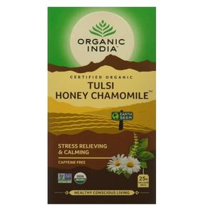 Té Verde Tulsi Clásico Orgánico de la India, 100 g, Paquete de 25 Bolsitas de Té Tulsi de 1.74 g, 43.5 Gramos, Miel y Manzanilla - Product Image 3