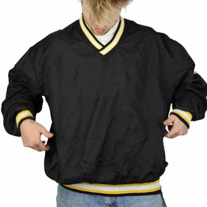 Chaqueta Varsity Roja, Azul y Blanca para Hombre, Estilo Preppy, Bloques de Color, Cuello en V, Diseño con Parches, Corte Regular, Ropa de Otoño - Product Image 5
