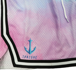 Shorts de basketball personnalisés OEM, uniforme d'équipe, taille élastique en mesh, respirant, séchage rapide, impression de design personnalisé, usine - Product Image 2