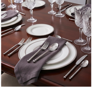 Juego de cubiertos con punta esférica y acabado minimalista tipo espejo, de acero inoxidable pulido con detalles de punta esférica, para hoteles, restaurantes y cenas en casa. - Product Image 6