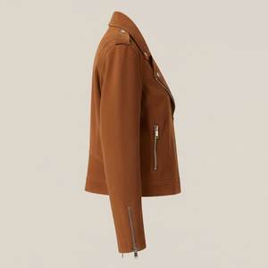 Chaquetas de Mujer Marrones con Logotipo Personalizado, Chaqueta Clásica de Invierno, Chaqueta Bomber de Cuero Genuino de Alta Calidad, Ropa Urbana - Product Image 3