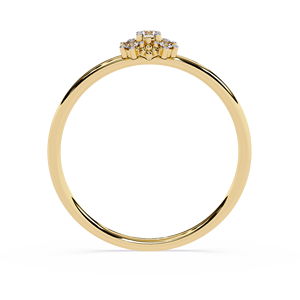 แหวนเพชรทรงกลมเรียบหรูมินิมอลสำหรับผู้หญิง ทองคำแท้ 14k เหมาะสำหรับเป็นของขวัญ งานหมั้น วันครบรอบแต่งงาน - Product Image 4