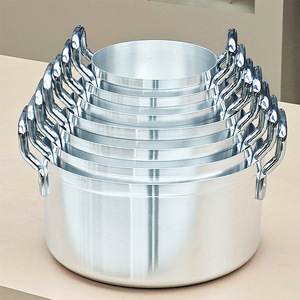 Set di Pentole in Alluminio con Doppio Manico, Fondo Piatto Rinforzato, Coperchio in Acciaio Non Rivestito, <span class=keywords><strong>Design</strong></span> Moderno e Semplice per Cucina - Product Image 6