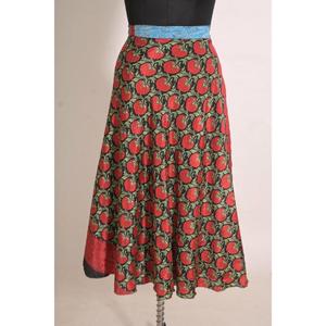 Jupe longue en soie à imprimé floral pour femmes, faite à la main, mode personnalisée - Product Image 2