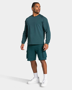 Lift Cargo <b>Shorts</b> <b>Men</b>’s Activewear, 360 GSM Cotton Blend, Regular Leg, Adjustable Waistband, Zippered Pockets & Cargo Side <b>Patch</b> - Product Image 4