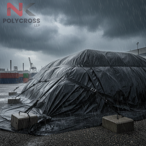 Bâche en polyéthylène grand format surdimensionnée, de qualité industrielle, imperméable, pour le stockage d'équipements, la construction et la logistique - Product Image 1