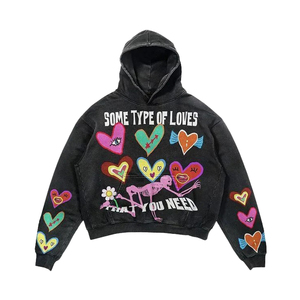 Sweat à capuche unisexe coupe oversize et carrée, avec impression DTG personnalisée, en molleton de coton écologique, style streetwear, pour l'hiver, Ring-Mode Gears - Product Image 3