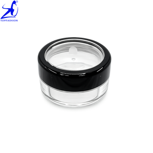 100pcs Empty 10g Black Rim Acrylic <b>Window</b> Loose Powder Jars with Pull Tab <b>Seal</b> Sticker Sifter - Product Image 1