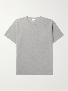 เสื้อยืดคอกลมแขนสั้นผู้ชาย สีเทา ผ้าฝ้าย ทรงปกติ สไตล์ลำลอง ผ้าเจอร์ซีย์ถัก สีพื้น ย้อมสีเรียบ - Product Image 3