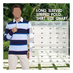 Fabricant de polos à manches longues en coton épais, coupe ample et carrée, rayés, style rugby, avec boutons personnalisés, coloris cyan et marine - Product Image 6