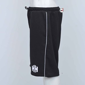 Pantalones Cortos Bermuda de Algodón Negros para Hombre a Precio de Mayoreo, con Franja Lateral y Logotipo HH, Cintura con Cordón Ajustable, Estilo Deportivo Casual - Product Image 4