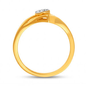 Birnenblatt-Diamant Gelbgold-Ring Minimalistischer Verlobungsring für Damen GOLD Diamantschmuck - Product Image 2