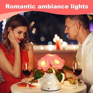 Rechargeable Cordless Roses Flower Touch Table Lamp 3-Colour Dimming <b>Small</b> Night <b>Light</b> for Festival Home Decor Housewarming - Product Image 3