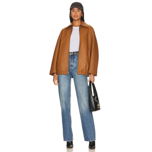 <b>Women's</b> PU Leather <b>Jacket</b> Solid Color Slim Fit Full Sleeve Stand Collar Zipper Casual Autumn Winter Fashion Outerwear - Product Image 3