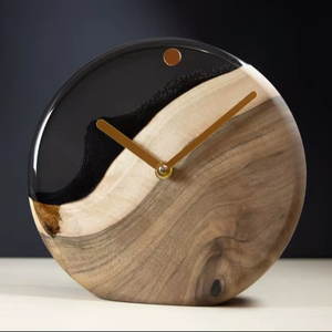 Wooden Desk Table <b>Clocks</b> With Marble Piece Analog With Simply Design for Living Room Bedroom With Customized Color and Sizes - Product Image 1