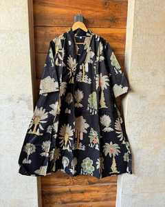 Nuevo Vestido Largo Bohemio para Mujer, Color Azul Cielo, Estampado Floral de Loto, Chifón, Cuello en V, Lazos de Algodón - Product Image 5