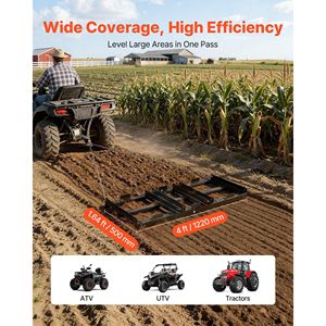 Adjustable Width 50lbs Load Capacity Heavy Duty Tow-Behind Driveway Grader Drag Harrow 48 X 20 Lawn Motorcycle ATV <b>Trailers</b> - Product Image 4